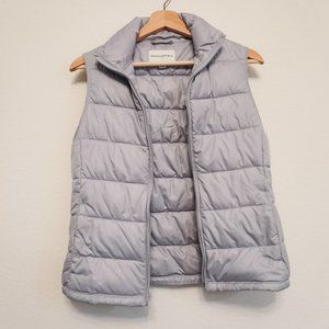 Banana Republic Silver/Gray Sleeveless Puffer Vest - XS